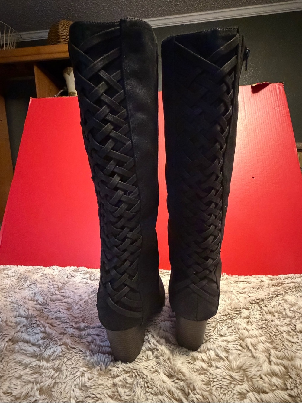 Fergalicious Tootsie  Knee High Boots with Braided details